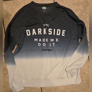 Star Wars Dark Side Men's Sweater - Black, Blue,  To White Ombre